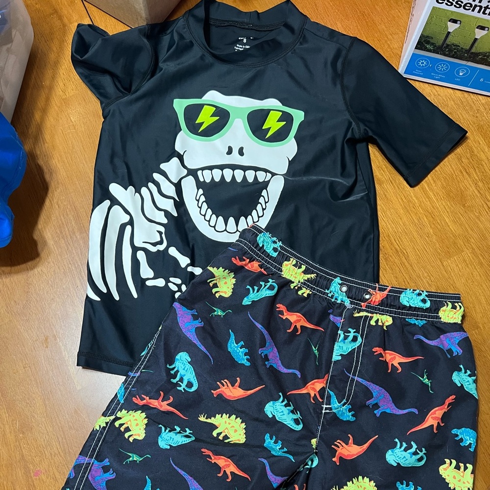 Carters bathing suit and rash guard